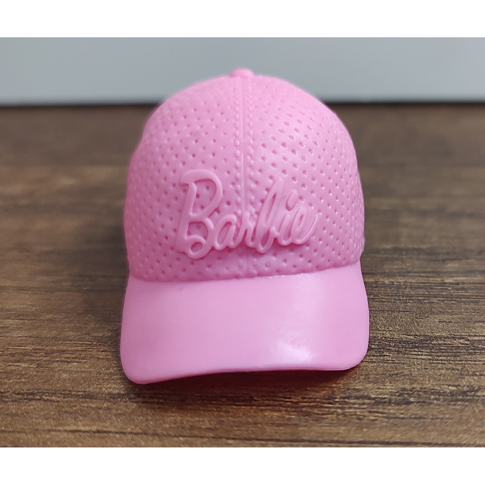 Mattel Barbie Doll PINK BASEBALL CAP HAT Fashion Hair Accessory Script Logo Z5